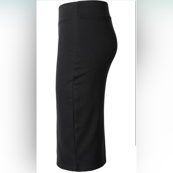 Black Pencil Skirt | Classic Work Office Midi Stretch 🖤 - Picture 5 of 11